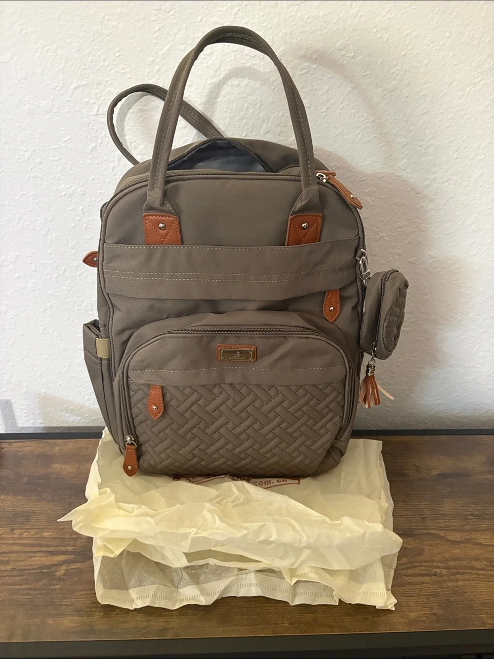 BabbleRoo diaper bag with dust cover